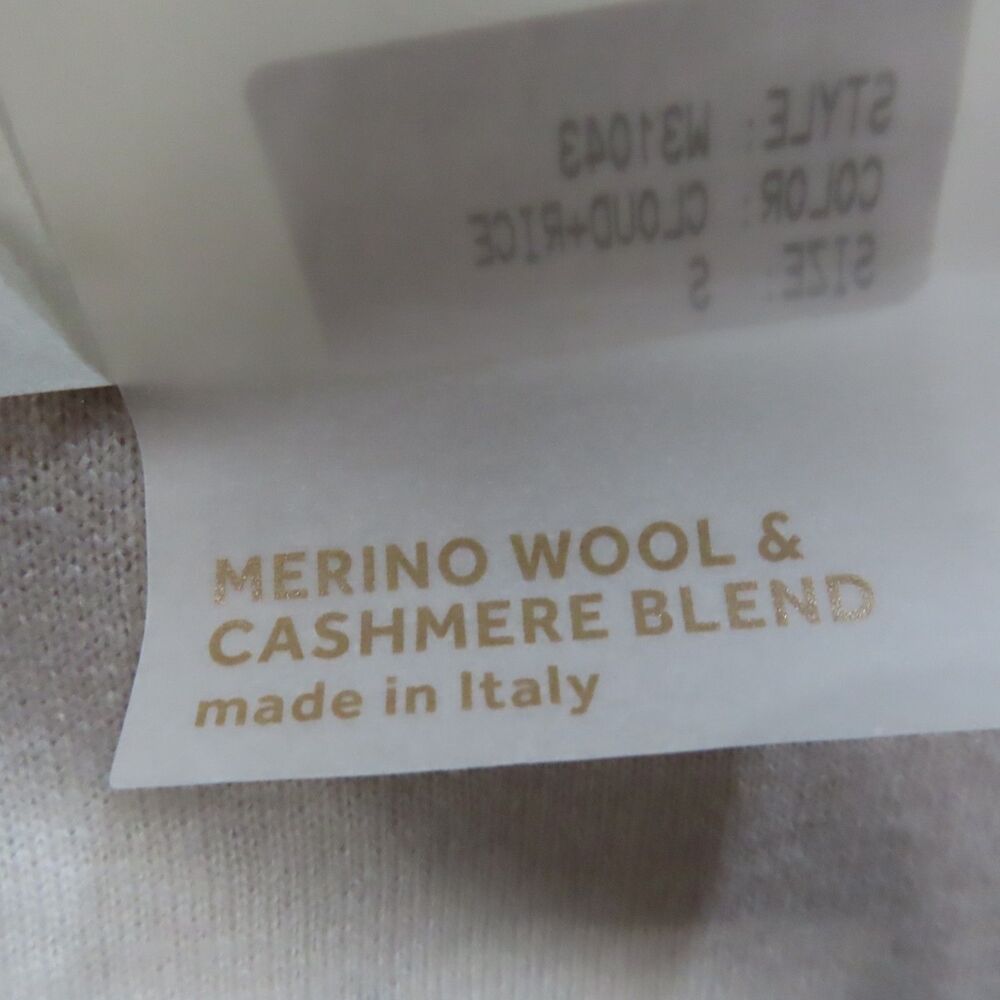 Bianco & Blu Italy Wool Cashmere Colorblock Dress Womens Small Cloud‎ Rice NEW - Picture 9 of 12